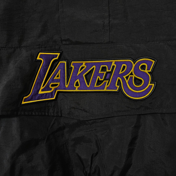 STARTER Los Angeles Lakers Mens Jacket Breakaway Black Hooded 1/4 Zip Size M - Picture 7 of 9